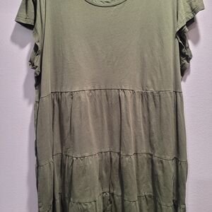 Army Green Tiered Dress
